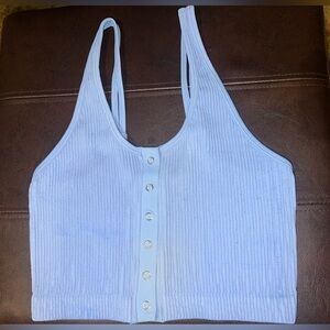 Offline by Aerie Baby Blue Button Up Tank Top